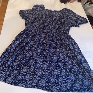 NWOT Old Navy Blue Floral Peasant Dress, 3X